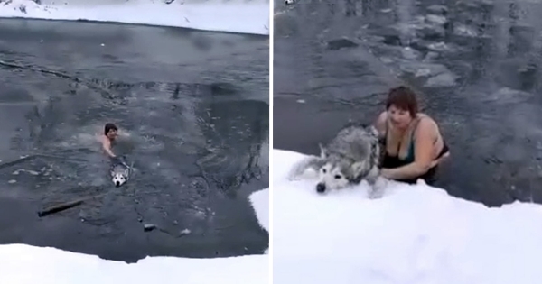 femme 65 ans brave l'eau glacée